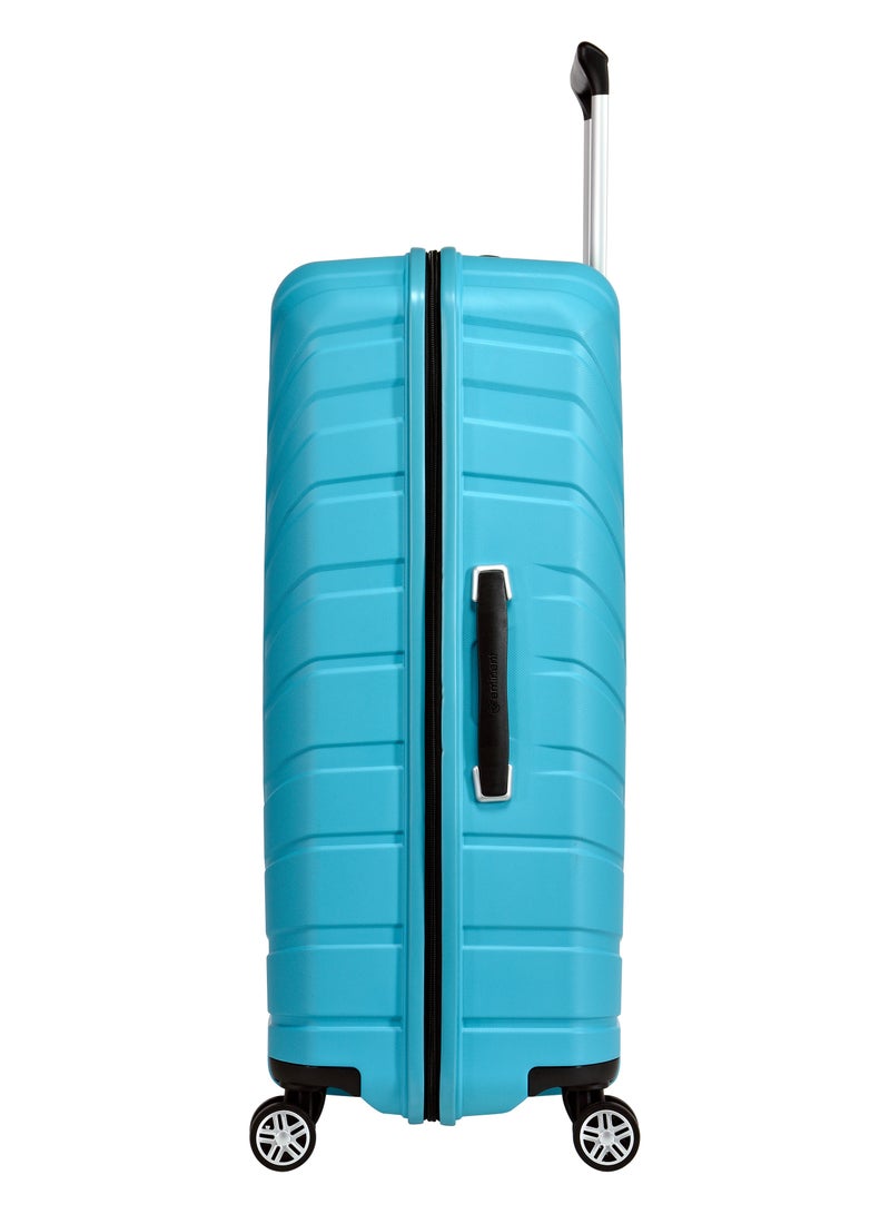 eminent Knight Hard Case Travel Bag Trolley Luggage Set 0f 3 Polypropylene Lightweight Suitcase 4 Quiet Double Spinner Wheels With Tsa Lock B0011 Light Blue - Image 4