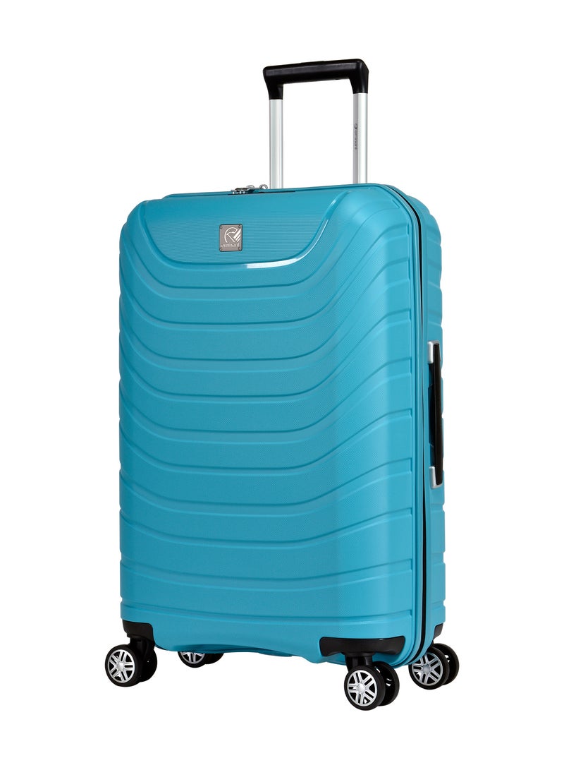 eminent Knight Hard Case Travel Bag Trolley Luggage Set 0f 3 Polypropylene Lightweight Suitcase 4 Quiet Double Spinner Wheels With Tsa Lock B0011 Light Blue - Image 2