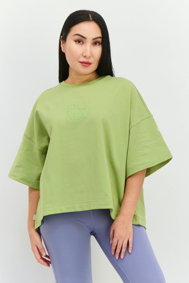 PUMA Women Sportswear Fit Short Sleeve Outdoor Top, Green  - Image 1