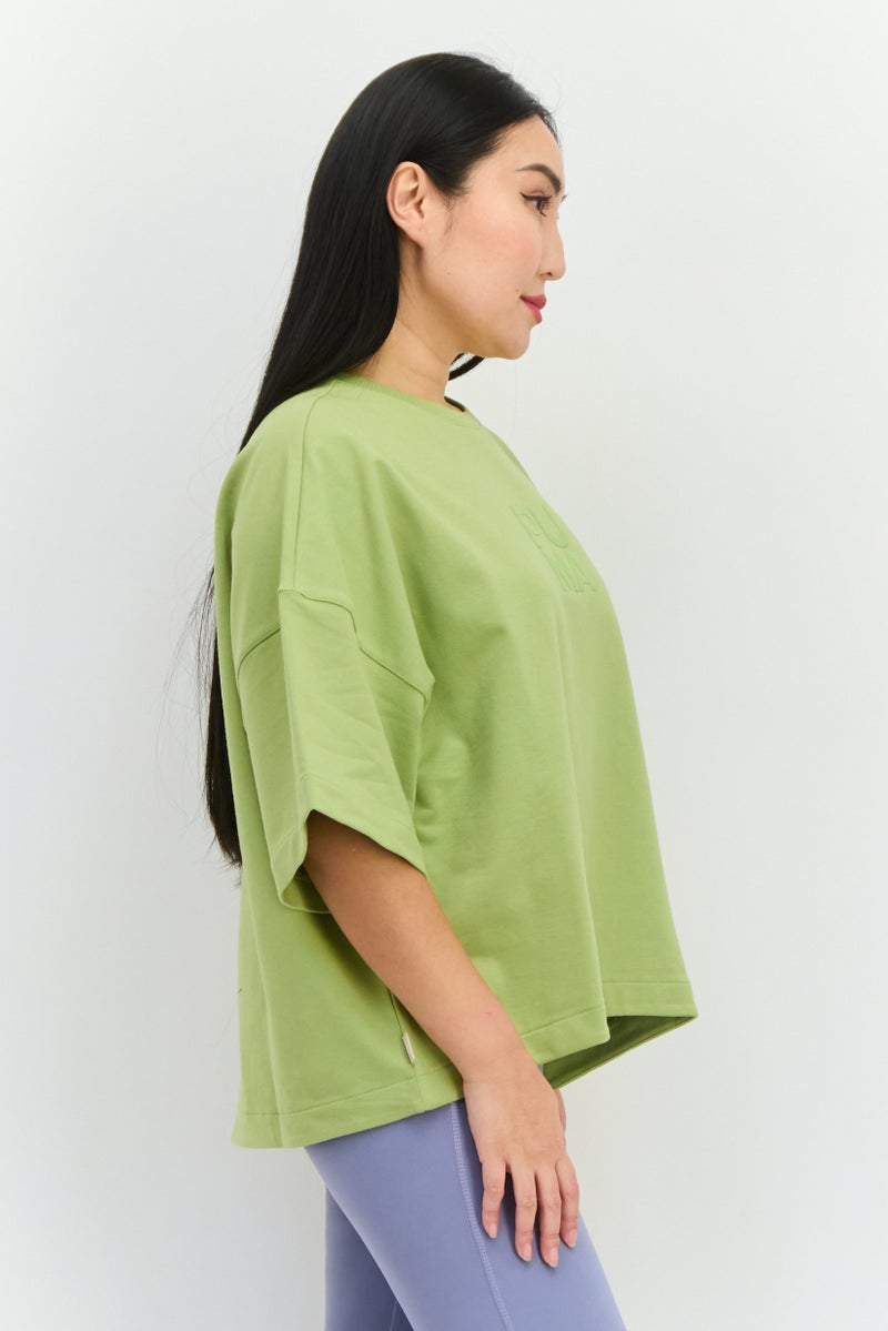 PUMA Women Sportswear Fit Short Sleeve Outdoor Top, Green  - Image 4