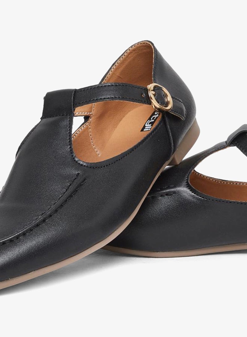 Styli Black Pointed Toe Mary Jane Shoes - Image 4