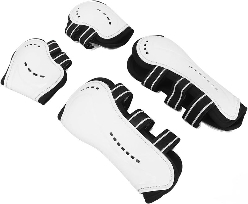 Horse Tendon Boots Shock Absorbing for Leg Protection Adjustable Open Front Hind Boots Set of 4 for High Speed Activities - Image 2
