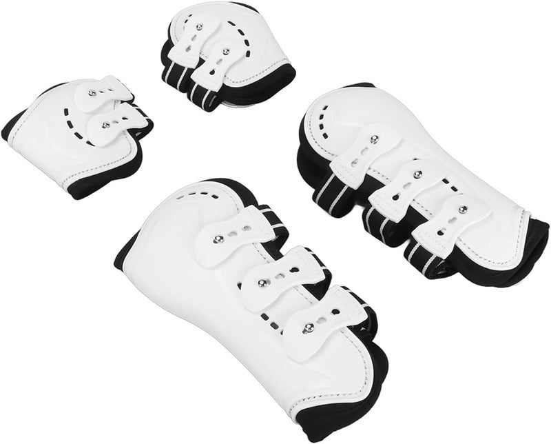 Horse Tendon Boots Shock Absorbing for Leg Protection Adjustable Open Front Hind Boots Set of 4 for High Speed Activities - Image 4