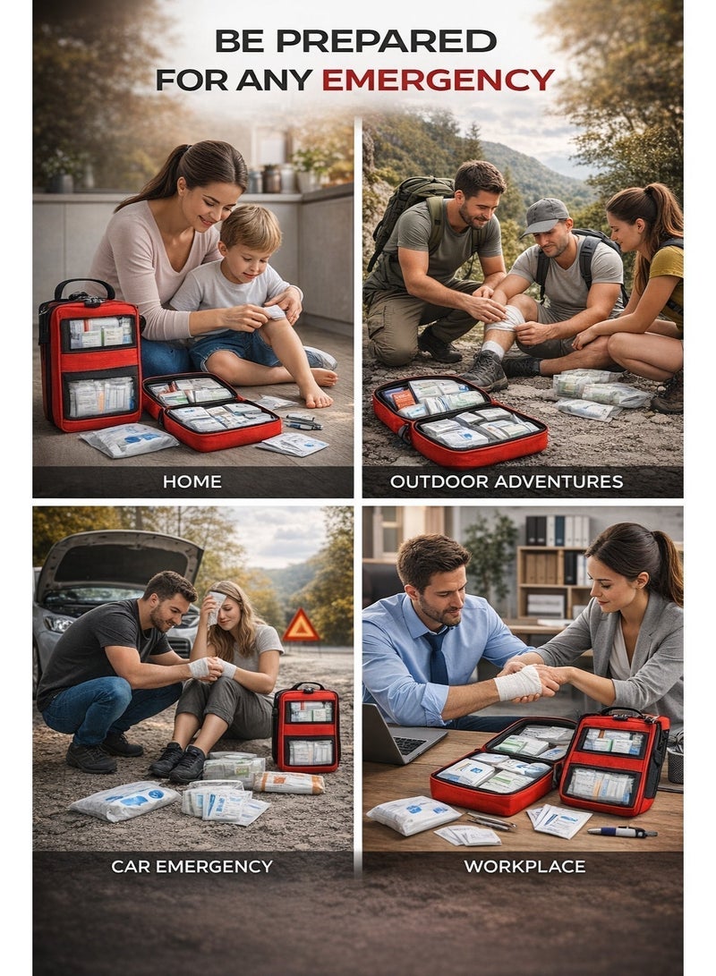 MOOR Pro First Aid Kit – Comprehensive Emergency Medical Kit with Bandages, Gauze, Gloves, Scissors & Supplies for Home, Car, Office & Outdoor Use - Image 3