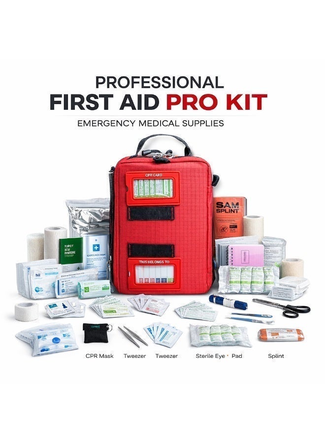 MOOR Pro First Aid Kit – Comprehensive Emergency Medical Kit with Bandages, Gauze, Gloves, Scissors & Supplies for Home, Car, Office & Outdoor Use - Image 4