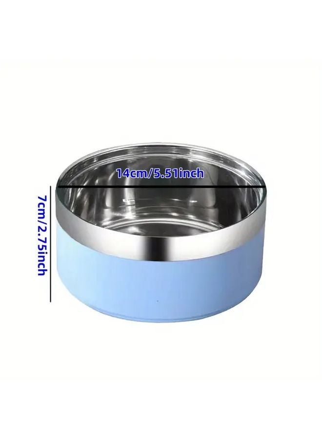 وعاء طعام وماء للكلاب معزول من الفولاذ المقاوم للصدأ مع نقش شخصي، باللون الأزرق الداكن - Image 3