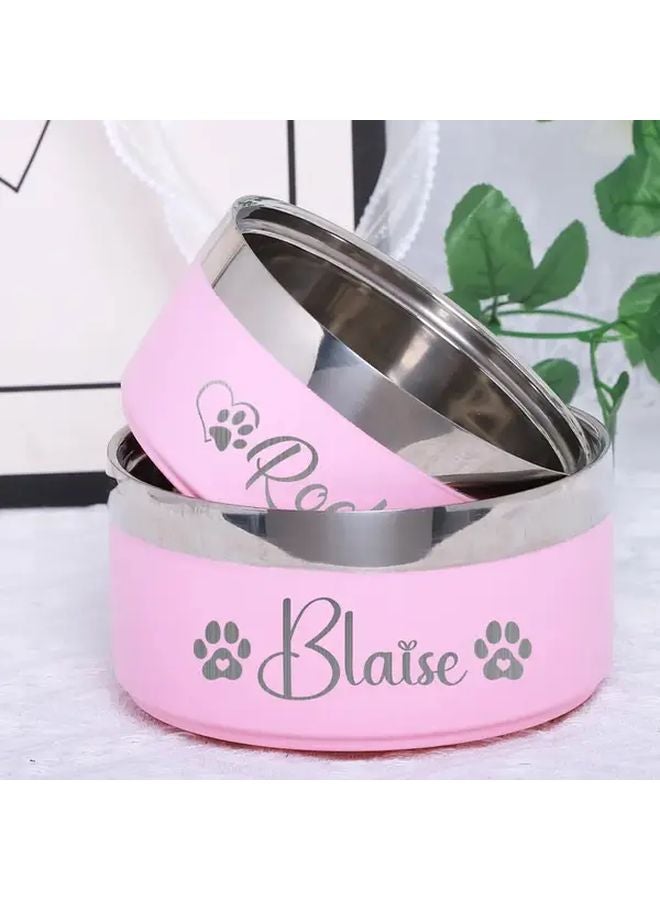 وعاء طعام وماء للكلاب معزول من الفولاذ المقاوم للصدأ مع نقش شخصي، باللون الأزرق الداكن - Image 2