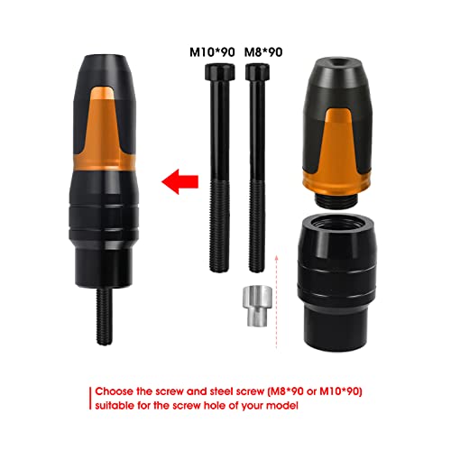 LANQIAN Universal Motorcycle Anti Falling Exhaust Pipe Protection Bar Frame Sliders For Duke RC 125 200 390 690 790 890 R 790 890 adventure 690 Enduro R SMC-R Enduro 701 Orange - Image 2