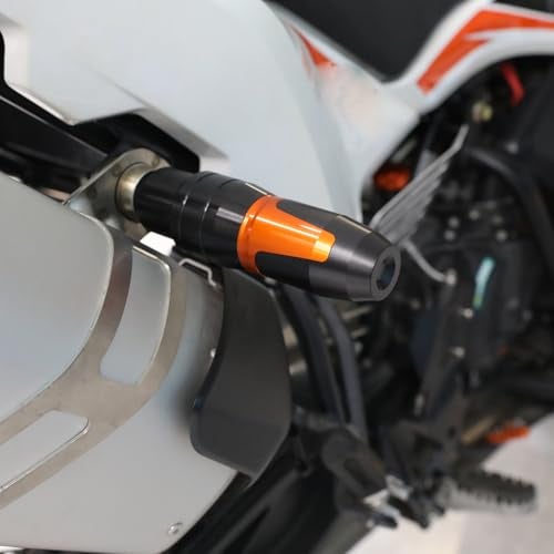 LANQIAN Universal Motorcycle Anti Falling Exhaust Pipe Protection Bar Frame Sliders For Duke RC 125 200 390 690 790 890 R 790 890 adventure 690 Enduro R SMC-R Enduro 701 Orange - Image 3