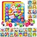 Geekper 96 PCS Button Art Toys for Toddlers Color Matching Mosaic Pegboard Early Learning Educational Toys for 3 4 5 6 Year Old Kids Boys and Girls Gifts Including 24 Pictures and 72 Buttons - Image 4