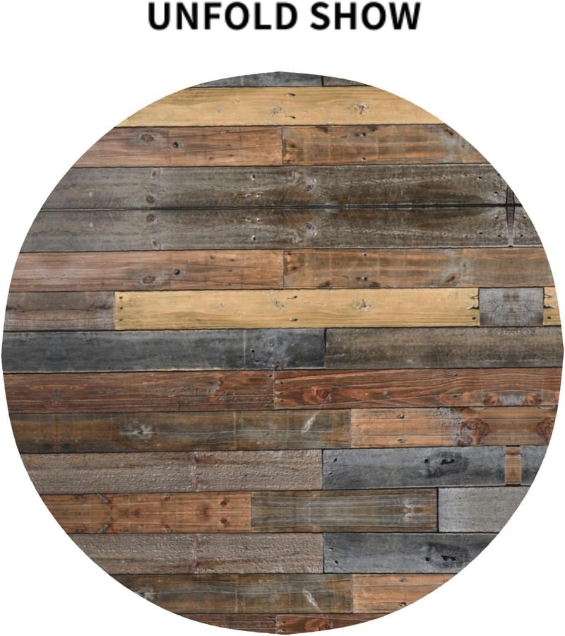 Giwawa Wood Grain Round Tablecloth Rustic Wooden Texture Circle Table Cloth Vintage Style Barnwood Table Cover for Kitchen Dining Holiday Farmhouse Indoor Outdoor Reusable Heat Resistant 60Inch - Image 5