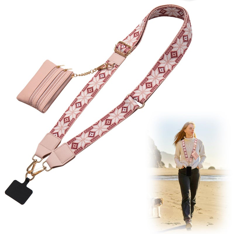 CUEDM Cell Phone Lanyard Crossbody,Adjustable Cell Phone Strap with Detachable Wristlet for Hands-Free Occasions,Clip and Go Strap for Phone with Wallet Crossbody - Image 1