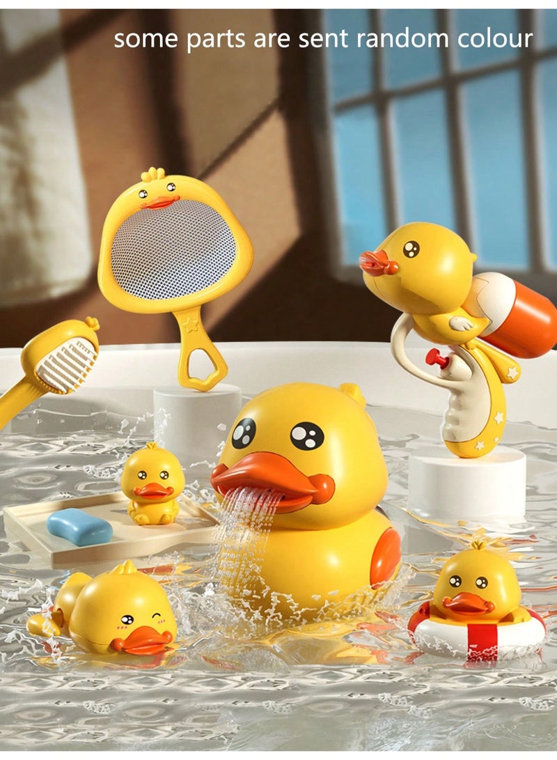 Adorable 8-Piece Little Yellow Duck Bath Toy Set for Kids – Made from Safe, Non-Toxic ABS Material for Smooth and Gentle Skin – Perfect for Splashing and Playing in the Tub or Pool, Encouraging Fun and Imaginative Bath Time for Toddlers Aged 18 Months and Up - Image 3