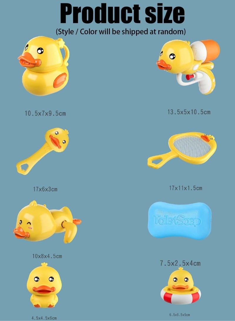 Adorable 8-Piece Little Yellow Duck Bath Toy Set for Kids – Made from Safe, Non-Toxic ABS Material for Smooth and Gentle Skin – Perfect for Splashing and Playing in the Tub or Pool, Encouraging Fun and Imaginative Bath Time for Toddlers Aged 18 Months and Up - Image 4
