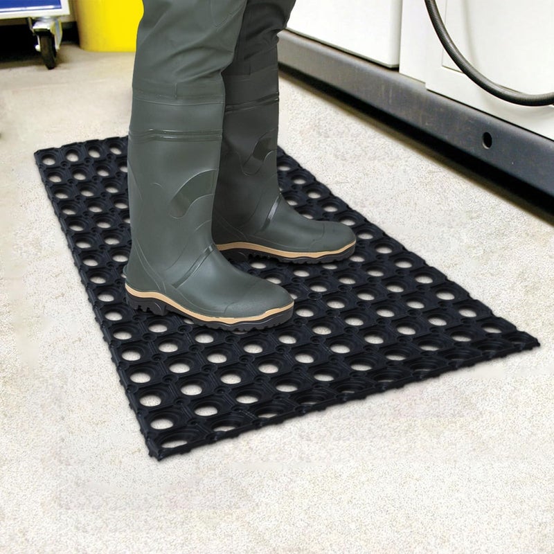 nanbowang Anti-Fatigue Rubber Floor Mat - Commercial Grade Grease Resistant Non-Slip Recycle Tyre Floor Mats for Restaurant Kitchen Bar Garden Outdoor Wet Area (20"X30") - Image 1