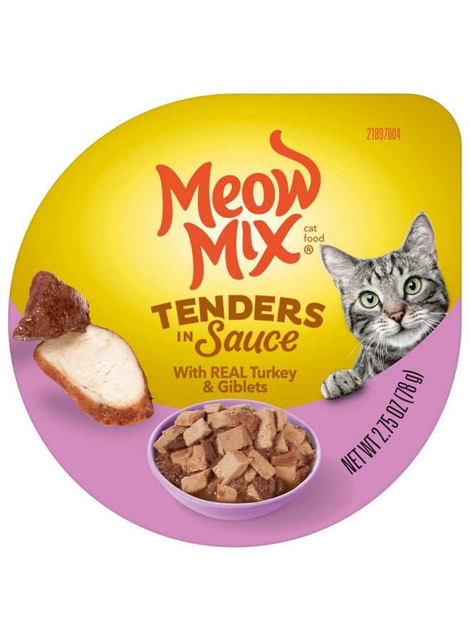 مياو مكس طعام القطط الرطب مياو ميكس تندرز بالصلصة، ديك رومي وأحشاء، كوب 2.75 أونصة (عبوة من 12 قطعة) - Image 1