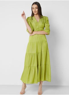 ELLA Puff Sleeve Tiered Dress  - Image 1