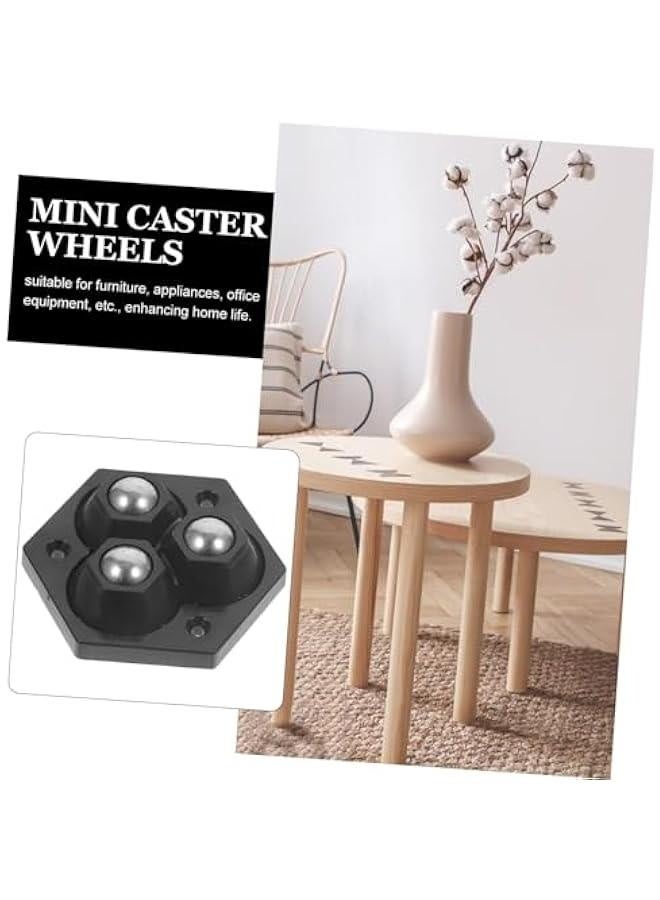 4pcs Universal Wheel Stick on Rollers for Planters Stick on Wheels Furniture Caster Wheel Tissue Boxes Wheels Swivel Caster Wheel Wheel Household Steel Ball to Rotate  - Image 2