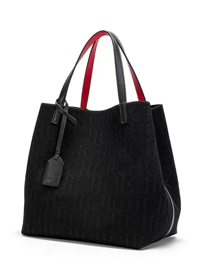 CH CH New Fashionable Design Women's Large-capacity Tote Bag Black - Image 1