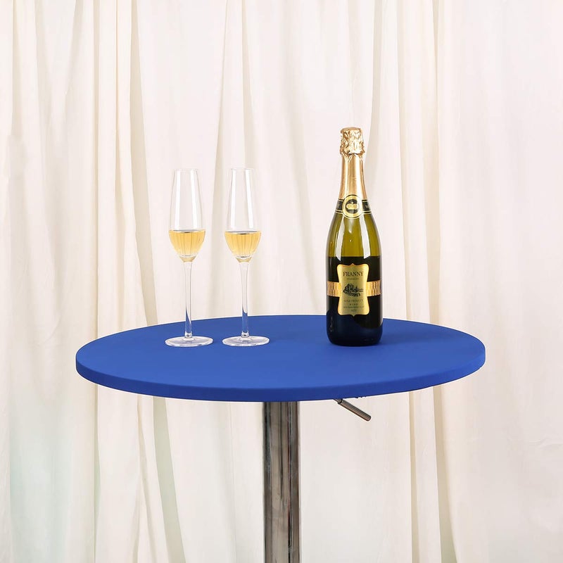 JISEN Cocktail Spandex Round Tablecloth Fitted Stretchable Table Cap 32 Inch ARoyal Blue