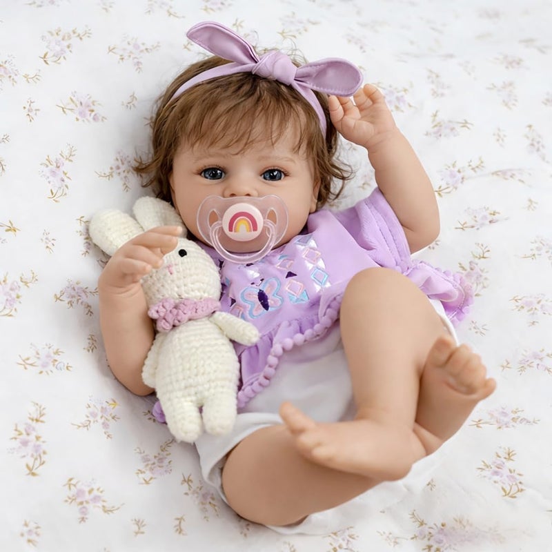 SCOM Realistic Reborn Baby Dolls with Baby Accessories - 20 inch Lifelike Baby Doll Girl, Soft Cutton Body & Handmade Silicone Limbs, Toddler for Age 3+,Birthday Gift - Image 1