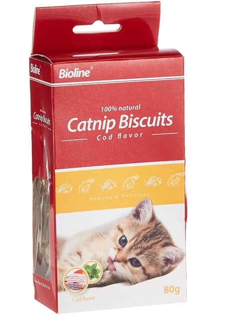 Bioline Cod Flavor Catnip Biscuits 80 g