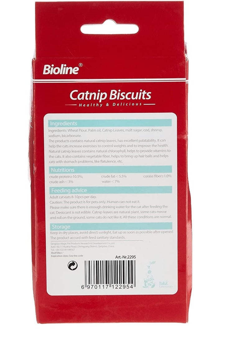 Bioline Cod Flavor Catnip Biscuits 80 g
