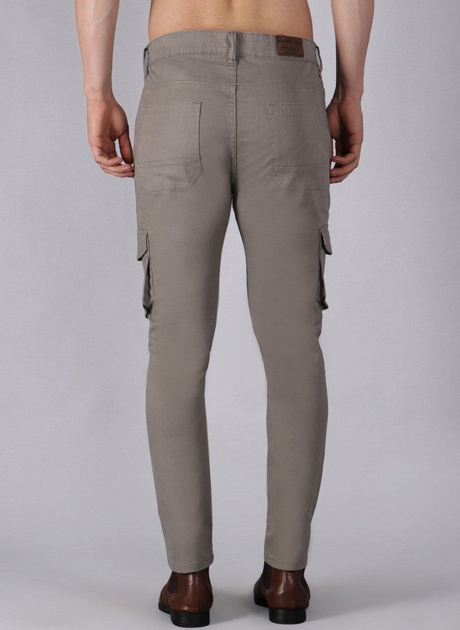 Hence Men's Relaxed Tapered Fit Grey Cargos Trouser with 6 Pockets - Image 3