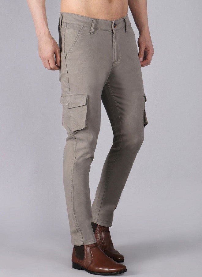 Hence Men's Relaxed Tapered Fit Grey Cargos Trouser with 6 Pockets - Image 2