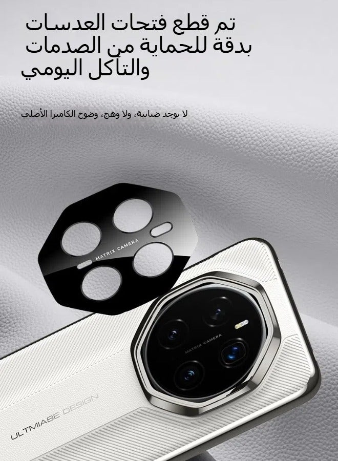 general Case Compatible Honor Magic 7 Pro Case Deluxe Plain Leather Case PC Frame Camera Lens Protection Fingerprint Resistant Drop Protective Shockproof Case - Image 2