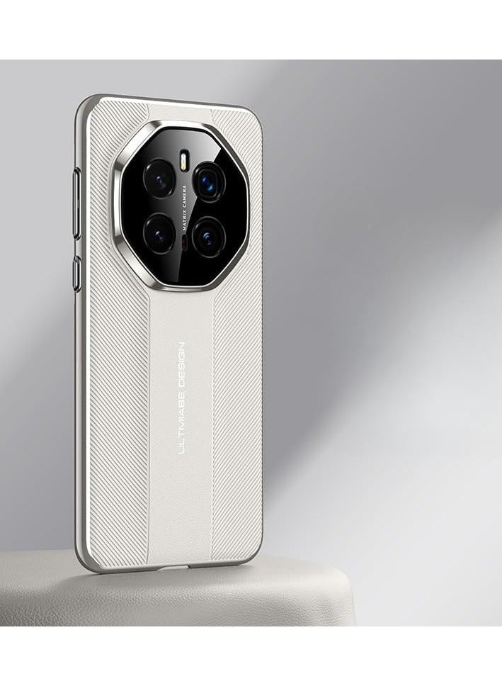 general Case Compatible Honor Magic 7 Pro Case Deluxe Plain Leather Case PC Frame Camera Lens Protection Fingerprint Resistant Drop Protective Shockproof Case - Image 1