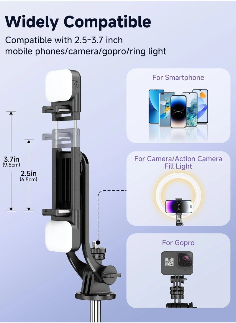 Generic - Selfie Sticks Tripod,Separate design smartphone tripod Stand with Wireless Remote Control and Double fill light Portable Retractable Cell Phone Tripod for iPhone/Samsung/GoPro/Android Phone - Image 1