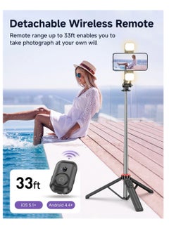 Generic Selfie Sticks Tripod,Separate design smartphone tripod Stand with Wireless Remote Control and Double fill light Portable Retractable Cell Phone Tripod for iPhone/Samsung/GoPro/Android Phone  - Image 5