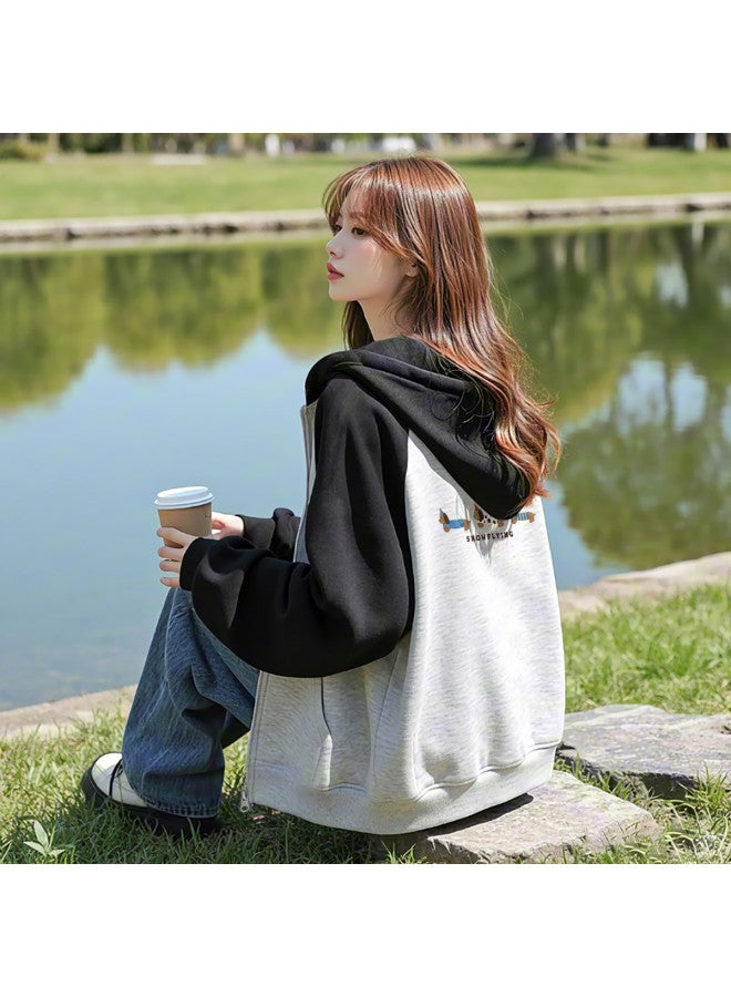Flying in the snow Women's Jacket 2025 Autumn Casual Versatile Plus Size Loose Slimming Cardigan Top - Image 2