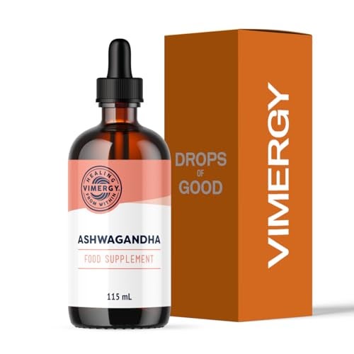 Vimergy USDA Organic Ashwagandha Liquid Extract 57 Servings Stress Supplement Drops Adaptogen Supports Cognitive Function Sleep Support AlcoholFree NonGMO Vegan Paleo Friendly 115 ml
