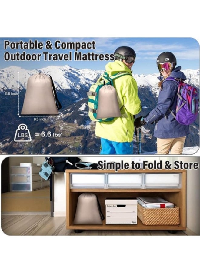 GGEROU مرتبة هوائية مع مضخة كهربائية مدمجة، وسادة نوم هوائية قابلة للنفخ، سرير محمول قابل للطي، سجادة خارجية قابلة للنفخ 200 * 152 * 25 سم - Image 4