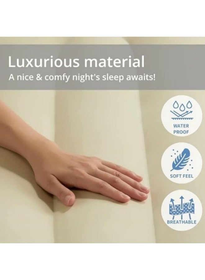 GGEROU مرتبة هوائية مع مضخة كهربائية مدمجة، وسادة نوم هوائية قابلة للنفخ، سرير محمول قابل للطي، سجادة خارجية قابلة للنفخ 200 * 152 * 25 سم - Image 3