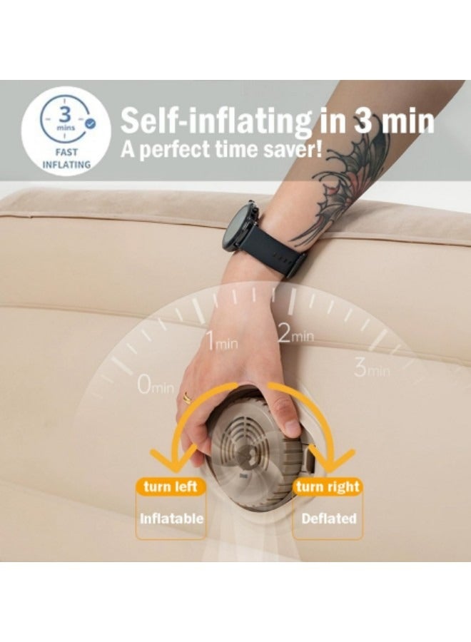 GGEROU مرتبة هوائية مع مضخة كهربائية مدمجة، وسادة نوم هوائية قابلة للنفخ، سرير محمول قابل للطي، سجادة خارجية قابلة للنفخ 200 * 152 * 25 سم - Image 5