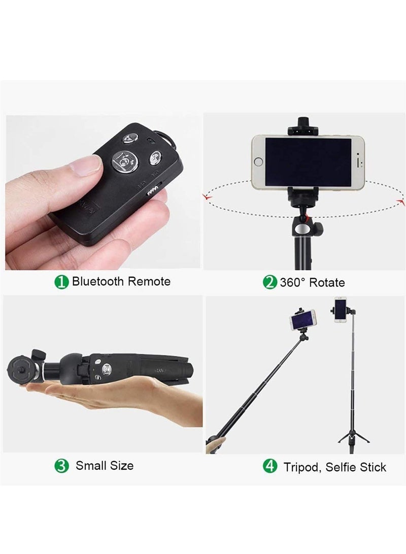 Selfie Stick, Portable 40 inch Aluminum Alloy Extendable Phone Tripod Wireless Remote Handheld Monopod Mini Tripod Phone Selfie Stick phone Clip Holder (YT9928) - Image 3