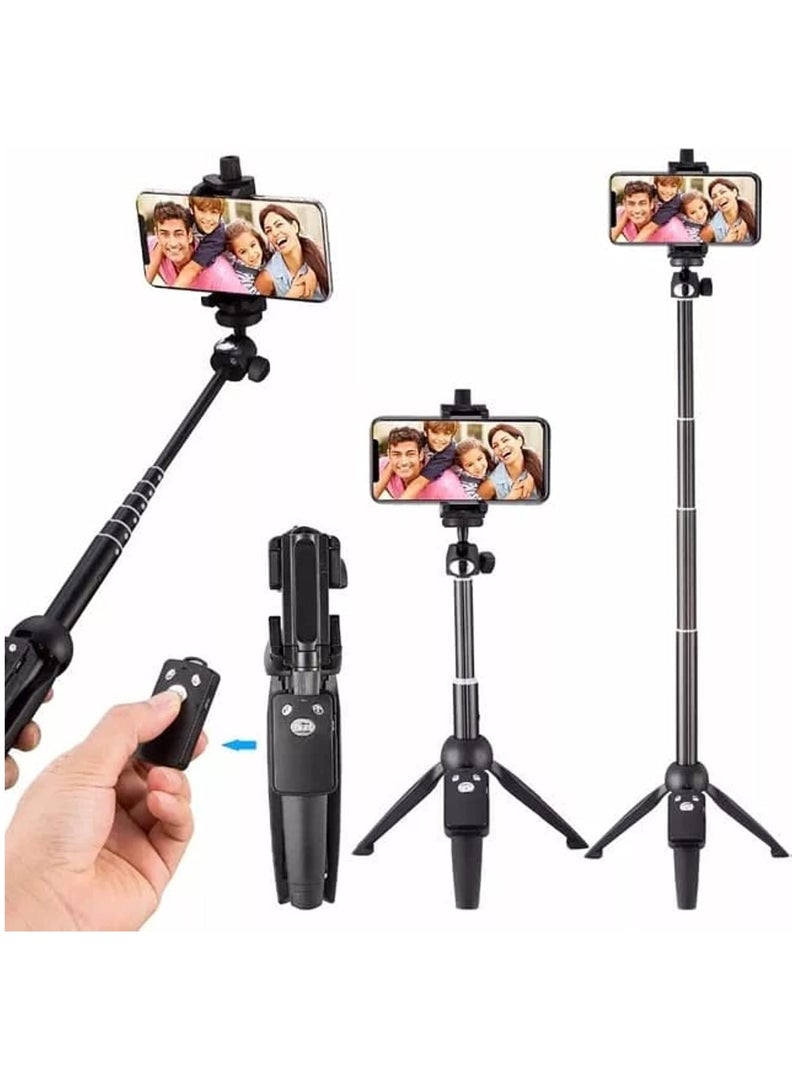 Selfie Stick, Portable 40 inch Aluminum Alloy Extendable Phone Tripod Wireless Remote Handheld Monopod Mini Tripod Phone Selfie Stick phone Clip Holder (YT9928) - Image 1
