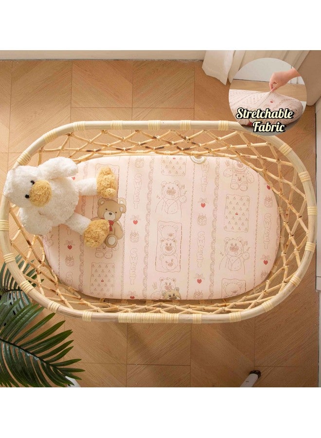 SDY Bear Bassinet Sheets,2pk Microfiber Jersey Baby Bassinet Sheets for Boys Girls，Baby Sheets 32 "x 16 "x 4" - Image 3
