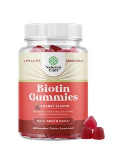 Natural Biotin Gummies for Hair Growth - Biotin Vitamins Hair Skin and Nails Gummies for Women and Men - Biotin Hair Growth Vitamins for Women with Pantothenic Acid and Biotin 5000mcg Hair Gummies