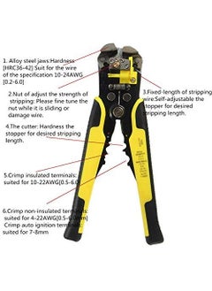 Generic SHB SelfAdjusting Automatic Cable Cutter Crimper 5 in 1 Multipurpose Tool Wire Stripping Cutting Pliers 1024 AWG 0260mm Yellow  - Image 4