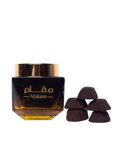 al haram incenses Maqam Premium Arabic Oud Al Haram Bakhoor - Small Round Cubes in Elegant Glass Box 250 Grams, 12+ Hours Fragrance 