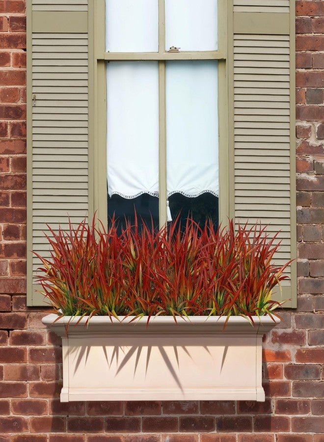 Besteek 16 Pcs Artificial Plants Outdoor Fake Grass Faux Greenery Stems UV Resistant Plastic Plants Shrubs for Planters Patio Garden Front Porch Pathway Spring Summer Home Decor, Red - Image 5