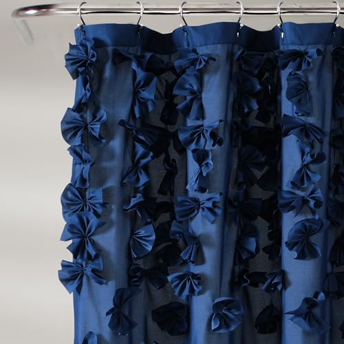 Lush Decor Riley Shower Curtain, 72" x 72", Navy - Image 2