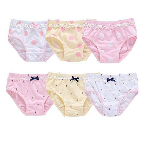 Orinery Baby Kids Underwear Breathable Cotton Panties Toddler Girls Undies Soft Assorted Briefs 6-Pack(Color A, 1-2T) - Image 1
