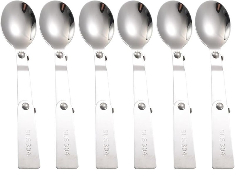 Portable Folding Spoon Fork Set 12Pcs 304 Stainless Steel Outdoor Cutlery - Image 2