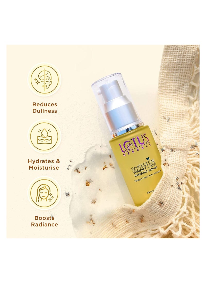 LOTUS HERBALS Herbals WhiteGlow Vitamin C And Gold Radiance Face Serum For Dull & Dry Skin Brightening & Hydrating 30ml Yellow  - Image 4