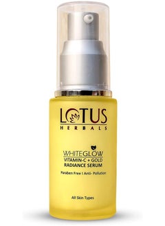 LOTUS HERBALS Herbals WhiteGlow Vitamin C And Gold Radiance Face Serum For Dull & Dry Skin Brightening & Hydrating 30ml Yellow  - Image 1